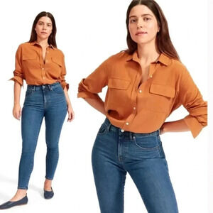 Everlane Womens‎ The Curvy Authentic Stretch High-Rise Skinny Jean Mid Blue 29